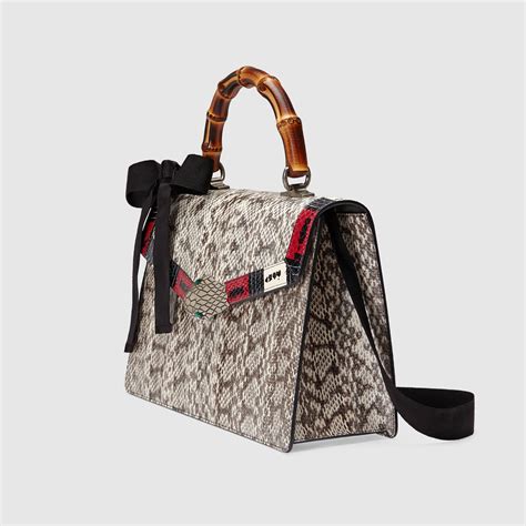 gucci lilith snakeskin top handle bag|GUCCI Calfskin Snakeskin Medium Lilith Top Handle Bag Red .